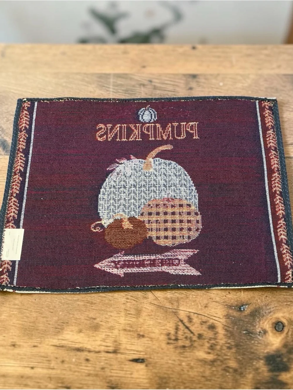 💟Set of 4 Fall Pumpkin Placemats Farmhouse Harvest Autumn Decor